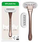 Razeco5 Pro – Plastikfreier Nassrasierer – 1 Griff + 2 Plastikfreie Wechselköpfe, 5 Klingen – Plastikfreies Rasieren (Body)