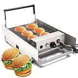 2000W Elektrisches Burger Maker, Kommerziellen Doppel Hamburger Maschine Edelstahl mit Antihaft & Verdickter Griff, 50~300℃, Brötchen Sandwich Kontaktgrill