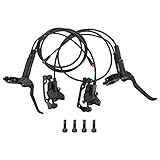 soonbuy Hydraulisches Bremsen-Set, Elektrofahrrad-Doppelkolben-Scheibenbremse, Stromabschaltung, elektrische Fahrradbremse, Aluminiumlegierung, Öl-Scheibenbremse, 1 Paar Ölbremse (vorne, hinten)