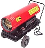 Diesel Heizkanone Bauheizer Heizung 30kW 55197 Ölheizgerät Bautrockner Halle, Ölheizgebläse Überhitzungsschutz, Füllstandsanzeige, elektronische Zündung, 230V, Zeltheizung AWZ