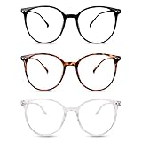 Gukasxi 3 Pack Blaues Licht Blockieren Brillen, Runde Rahmen Anti Blaues Licht Brillen, Leichtes Gewicht Klare Linse Lesebrille Für Frauen Männer, Computer Brille, Anti Glare Brille, Anti Glare Brille