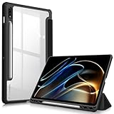 Fintie Hybrid Hülle für Samsung Galaxy Tab S8 11 Zoll 2022 /S7 11 Zoll 2020 - Stoßfeste Abdeckung mit Transparent Klar Hartschalen Rückseite Schutzhülle, Schwarz