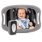reer 86101 BabyView LED Auto-Sicherheitsspiegel - Ihr Baby auf dem Rücksitz immer im Blick, grau