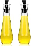 WUWEOT 2er Set 500ml Öl Flaschen Essig Öl Flasche aus Glas Öl- und Essigspender für Küche Olivenöl Flasche Ölspender aus Glas mit Ausgießer Olivenöl Dispenser Olivenöl Essigspender für Öl, Essig, BBQ