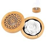 Duftstein für Ätherische Öle, Diffuser Aroma Diffuser mit Hölzerner Räucherkiste Diffuser Ätherische Öle Duftstein Aroma Diffuser für Aromatherapie in Schlafzimmer, Badezimmer, Büro und Auto (1)