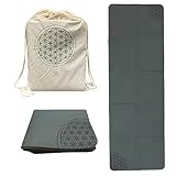 InufySoul® Rutschfeste, faltbare Yogamatte aus recycelbarem TPE, Yogamatte für Reisen, Yogamatte, Pilates, Fitness, Fitnessstudio, 183 x 61 x 0,4 cm (olivgrün)