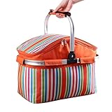 Isolierter Picknickkorb, 30 l | Faltbare Tasche mit großem Fassungsvermögen für Camping, Wandern, Lebensmitteleinkauf – tragbare Lunchbox, ideal zum Kühlen oder Warmhalten von Lebe