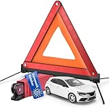 KFZ Warndreieck ECE R27 Notfalldreieck 2025 rot, Dreieck Autozubehör Pannendreieck Auto Triangle - für Unfall & Pannen
