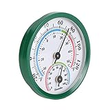 Syrisora ​​Mini-Zeiger-Thermometer, Hygrometer, Innentemperatur- und Luftfeuchtigkeitsmesser, Monitor-Messgerät (TH103B Grüne Muschelfarbe)