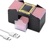 UNISOPH Kartenmischmaschine, Kartenmischmaschine Elektrische 2/4 Decks, USB Und Batteriebetrieben, Mischmaschine Karten Eignet Sich Zum Spielen Von Karten Wie Poker, UNO-Kartenspielen Und Blackjack