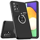 KRAFTCARE Hülle für Samsung Galaxy A52S 5G/A52 4G/5G, Handyhülle mit Eingebetteter 360° Grad Ring, Magnetische Schutzhülle TPU Stoßfest Cover Case für Samsung A52 - Schwarz