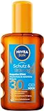 NIVEA SUN Schutz & Bräune Sonnenöl Spray LSF 30 (200 ml), Sonnencreme mit Pro-Melanin-Extrakt für eine ebenmäßige Bräune, sofortiger Sonnenschutz mit UVA/UVB-Filtersystem