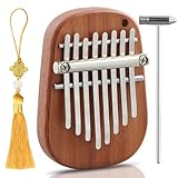 Tragbare Kalimba, 8 Tasten Kalimba Instrument, Mini Kalimba Daumen Klavier, Finger Percussion Kalimba, Finger Piano Marimbaphon, Mini-Daumenklavier aus Massivholz für Kinder Erwachsene Musikliebhaber