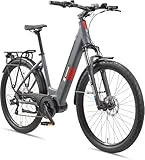 TELEFUNKEN E-Bike Damen 27,5 Zoll, Elektrofahrrad Mittelmotor, 7-Gang Kettenschaltung, Hydr. Scheibenbremsen - Pedelec SUV-Bike, inkl. Fahrradschloss, SUV500