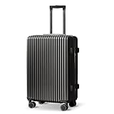 XNYXLPP Tragbarer Koffer, großes Fassungsvermögen, Handgepäck, PC-Hartschalenkoffer mit Rollen, Nass- und Trockentrenntasche, leichtes Gepäck (Black 26)