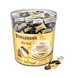 Toblerone Mixed Minis 1 x 904g Dose, Feine Schweizer Schokolade in drei Sorten mit Honig- und Mandelnougat