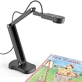 USB Dokumentenkamera, 8MP Dokumentenkamera Schule für Lehrer mit Mikrofon, LED-Licht mit 3 Stufen, Umkehrung von Bild Oben und Unten, Links und Rechts für Lernen, Videoaufnahme