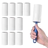 Fusselrolle, Extra klebrige Lint Roller zur Entfernung von Fusseln und Tierhaaren von Kleidung, Haaren, Katzenhaaren, Hundehaaren - 60 Blatt/Rollen (12 Rollen mit 2 Abroller)