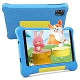 Fullant Kinder Tablet, 7 Zoll Tablet für Kinder, Android 13 Tablet, 5GB RAM + 32GB ROM (128GB TF), Dual-Kamera, Spiele, Kindersicherung, WiFi, Bluetooth, Kidoz installiert mit Schutzhülle (Blu)