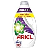 Ariel Flüssigwaschmittel, 100 Waschladungen Color+, Kraftvolle Fleckenentfernung in nur 1 Waschgang, selbst bei Kaltwaschzyklen