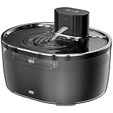 Ehomfory 3.2L Trinkbrunnen für Katze Kabellos, Katzenbrunnen Kabellos mit Bewegungsmelder, Batteriebetrieben Katzentrinkbrunnen, 5000mAh, Leise Wasserpumpe, Tablett aus Edelstahl für Katze