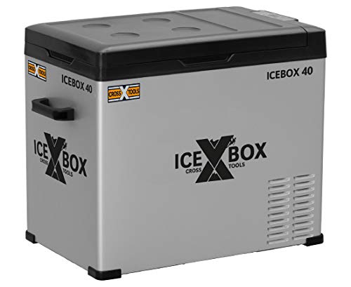 CROSS TOOLS ICEBOX 40 elektrische Kühlbox & Kompressor Gefrierbox 40l (Kühlbox für Camping, Auto, Van, Boote, mit Appsteuerung, Kühlleistung bis -20° C, 230 V / 12 V / 24 V, 65 x 37,5 x 42,7 cm) 68061