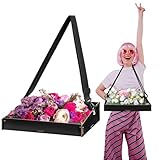 BEIMEIII Bauchladen JGA Schwarz Bauchladen Junggesellinnenabschied Team Bride Deko Bauchladen Braut Holz für Männer Frauen JGA Party Spiele Promotion 40 * 26 * 10.5cm