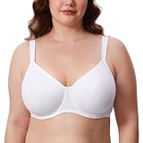 DELIMIRA Damen T-Shirt Minimizer BH mit Bügel Große Größen Ohne Gepolstert Weiss 90D