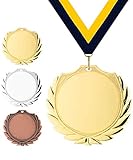 Pokalmatador Ø 70 mm Medaille Schweden inkl. Medaillenband und Aluminiumemblem mit Sportart und Beschriftung (Gold, inkl. Beschriftung)
