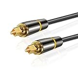 YOURKAY 2m Optisches Audiokabel, LWL Optisches Kabel Digital Audiokabel auf Toslink,Toslink kabel, Kompatibel mit L-G/Sa-msung Soundbar, Stereoanlage, Heimkino, PS4, Xbox