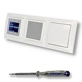 BERKER Unterputz DAB+ Radio 29848989, Lautsprecher und Taster/Tastschalter 5031 - polarweiß glänzend mit 3fach Rahmen Berker 10138989 inkl. EBROM Phasenprüfer zur Montage der Geräte
