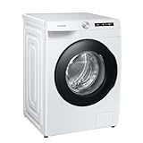 Samsung WW90T504AAWCS2 Waschmaschine, 9 kg, 1.400 U/min, Extra energiesparend, EEK: A (-10%), AI Ecobubble, AI Control, SmartThings App und AI Energy Mode, Hygiene-Dampfprogramm, Weiß