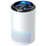 QEXREED Luftreiniger Allergiker, Raumluftreiniger HEPA-Filter gegen Pollen & Schimmel, Air Purifier mit Timer, Aroma-Diffusor für Staub & Geruch (white)