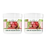 Kräuterhof® Creme mit Rotem Weinlaub Duo Set (2 x 250ml) – Fußcreme für trockene Füße, Beinpflege mit Panthenol, vitalisierend & feuchtigkeitsspendend