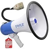 Pyle Megaphon mit Sirene, Signalhorn– Siren Megaphone– Megafon mit Aufnahmefunktion & Aufladbare Batterie, Handsirene als Polizei Sirene, Fußball Hupe Tröten zum Anfeuern, Megafon Kinder & Erwachsene