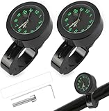 2 pcs Motorraduhr,Motorraduhr für Lenker Wasserdicht,Fahrraduhr für Lenker,Digitaluhr Lenkeruhr,Motorrad Lenkeruhr,Lenkeruhr Motorrad,Motorrad-Uhren,Lenkerhalterung Uhr für Motorräder Elektrofahrzeuge