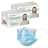 general merchandising 100 STÜCKE CE-zertifizierte OP-Masken | Blau OP-Maske mit verstellbarem Nasenbügel