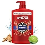 Old Spice Captain 3-in-1 Duschgel & Shampoo für Männer, 1L, langanhaltender, frischer Duft in Parfümqualität, Tiefenreinigung für Haare-Gesicht-Körper, sanftes Hautgefühl