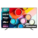 Hisense 85A6EG 216cm (85 Zoll) Fernseher, 4K UHD, HDR, Dolby Vision & Atmos, Triple Tuner DVB-C/S/ S2/ T/ T2, Frameless, Smart-TV, Bluetooth, WiFi, DTS Virtual X, Alexa Built-In, Schwarz [2022 ]