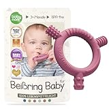 Baby Nom ® Beißring für Baby mit Kühlender Wirkung - Zahnungshilfe für Baby, BPA-Frei 100% Lebensmittelechtes Silikon Beißring für Baby, Silikon Beissring für Baby zum Zahnen
