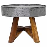 Wenjingqi 244511 Couchtisch aus recyceltem Holz, gemischt, silberfarben, 60 x 45 cm, Braun