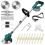 Fiutazge 4 In 1 Rasentrimmer, Akku Rasentrimmer für Makita-Akkus mit 4 Klingentypen, Freischneider Akku, Teleskopierbar, 90° Drehung, für Rasen- und Buschtrimmen (Ohne Akku)