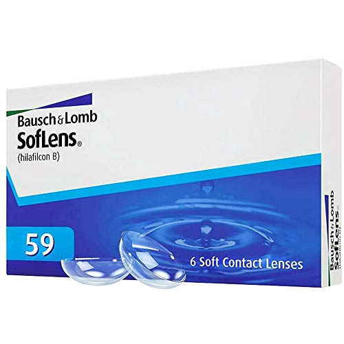 Bausch + Lomb SofLens 59 Monatslinsen, sphärische Kontaktlinsen, weich, 6 Stück BC 8.6 mm / DIA 14.2 / -2.25 Dioptrien