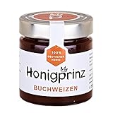Honig Buchweizenhonig 100% Deutscher Blütenhonig [1 x 250 Gramm] Honig Buchweizen ursprünglicher und natürlicher Honiggenuss, Honigprinz Familien - Imkerei