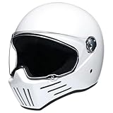 Integralhelm Vintage Motorrad ECE-Geprüft Motorrad Roller Retro Classic Crash Racing Rally Touring Helm 4,L
