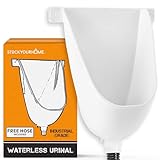 Stock Your Home Wasserloses Urinal für Männer (weiß), Kunststoff-Urinale für Herrengarage, Schuppen oder Hinterhof, Wandhalterung Urinumsteller und Outdoor-Camper-Urinale, tragbares Urinal für Männer,