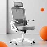 Tweakio Bürostuhl Ergonomisch, S-förmiger Schreibtischstuhl mit Verstellbaren Armlehnen, Ergonomischer Bürostuhl, Office Chair 90°Flip-Up Armlehne, Extra Breites Kissen Büro Stuhl & Gaming Stuhl