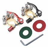 2 Stück Polklemmen Auto Batterie, Batterieklemmen, Mehrzweck-B-attery Spannfutterklemme, Stangenklemme, Schnellspanner sicher geklemmt, Ba-ttery Klemmen Set für Bootswagen(COLOR:verkupfert)