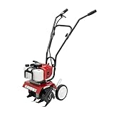 BJTDLLX 52cc Gartenfräse Benzin Motorhacke Benzin 2-Takt Motor Mini Pflüger Grubber Kultivator, Bodenfräse Professionelle Bodenhacke Radantrieb Ackerfräse