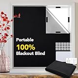 Deconovo Verdunkelungsrollo ohne Bohren 300x145 cm Abnehmbar Verdunkelungsfolie Verdunkelung 100% Verdunklungsstoff Dachfenster Sonnenschutz Fenster Innen Rollo für Urlaub